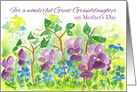 Happy Mother’s Day Great Granddaughter Watercolor Violets card