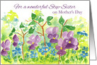 Happy Mother’s Day Step Sister Watercolor Violets card