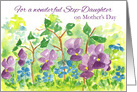 Happy Mother’s Day Step Daughter Watercolor Violets card