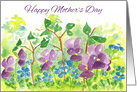 Happy Mother’s Day Watercolor Violet Flowers card