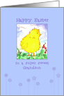 Happy Easter To A Super Sweet Grandson Baby Spring Chicken card