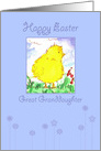 Happy Easter Great Granddaughter Spring Chicken Watercolor card