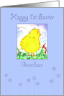 Happy First Easter Grandson Spring Chicken card