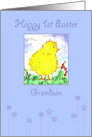 Happy First Easter Grandson Spring Chicken card