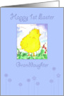 Happy First Easter Granddaughter Spring Chicken card