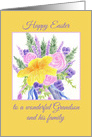 Happy Easter Grandson and Family Spring Flower Bouquet card