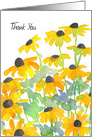 Thank You Black Eyed Susan Watercolor Flowers Blank card