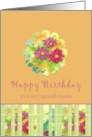 Happy Birthday Special Cousin Pink Aster Flower Watercolor card