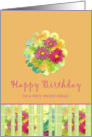 Happy Birthday Sweet Niece Pink Aster Flower Watercolor card