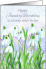 Happy January Birthday Sister-in-Law Snowdrops Birth Flower card