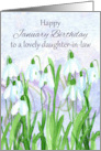 Happy January Birthday Lovely Daughter-in-Law Snowdrops card