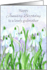 Happy January Birthday Godmother Snowdrops Birth Flower card