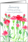 Happy Birthday Goddaughter Carnation Birth Month Flower card