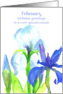 Happy Birthday Cousin February White Iris Birth Flower card