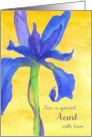For A Special Aunt With Love Blue Iris Flower card