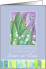 Happy Birthday Sister-in-Law Lily of the Valley Flower Watercolor card