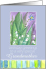 Happy Birthday Grandmother Lily of the Valley Flower Watercolor card