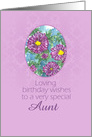 Happy September Birthday Aunt Purple Aster Flowers card