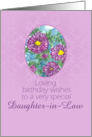 Happy September Birthday Daughter-in-Law Purple Aster Flower Watercolor card