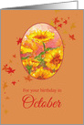 For Your Birthday In October Marigold Flowers card
