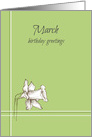 Happy March Birthday Daffodil Flower Drawing card