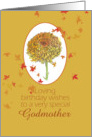 Happy November Birthday Godmother Yellow Chrysanthemum Flower card