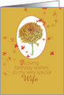 Happy November Birthday Wife Yellow Chrysanthemum Flower card