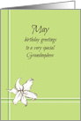 Happy May Birthday Grandnephew White Lily Flower Drawing card