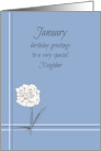 Happy January Birthday Neighbor Carnation card