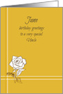 Happy June Birthday Uncle White Rose Flower Drawing card