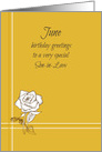 Happy June Birthday Son-in-Law White Rose Flower Drawing card