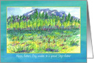 Happy Father’s Day Step Father Watercolor Mountain Meadow card