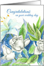 Congratulations on Your Wedding Day White Rose Bouquet card