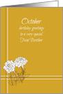 Happy October Birthday Twin Brother Marigold Flower card