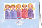 Merry Christmas Peace Angels Snowflakes card