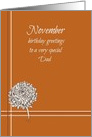 Happy November Birthday Dad Chrysanthemum Flower card