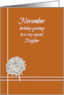Happy November Birthday Neighbor Fall Flower card
