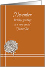 Happy November Birthday Foster Son Chrysanthemum Flower card