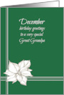 Happy December Birthday Great Grandpa Poinsettia Flower card