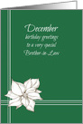 Happy December Birthday Brother-in-Law White Poinsettia card