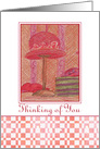 Thinking of You With Love Friend Red Bowler Hat card