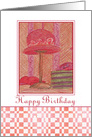 Happy Birthday Ladies in Red Hats Vintage Hat Box card