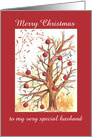 Merry Christmas Husband Holiday Tree card