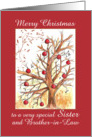 Merry Christmas Sister and Brother-in-Law Holiday Tree Drawing card