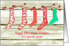 Merry Christmas Cousin Holiday Stockings card