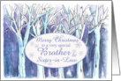 Merry Christmas Brother and Sister-in-Law Winter Trees Landscape card