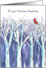 For Your Christmas Anniversary Winter Trees Bird card