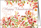 Happy Thanksgiving Autumn Leaves Watercolor Painting card