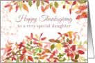 Happy Thanksgiving Daughter Autumn Leaves Watercolor card