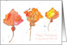 Happy Thanksgiving Birth Son Autumn Leaves Watercolor Spatter card